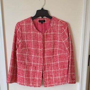 Talbots Women's Pink Checkered Blazer